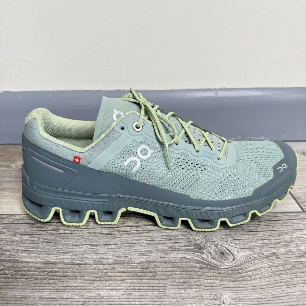 ON CLOUDVENTURE Running Shoes Sneaker Green Gray Women’s Size 10 Cloudtec - Picture 4 of 9